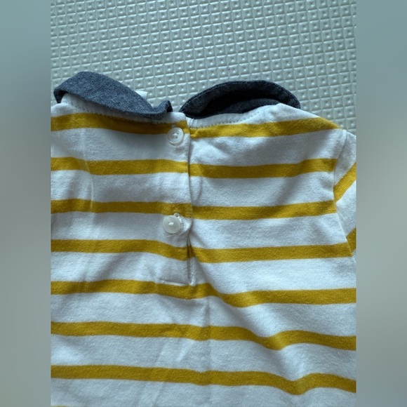 GAP|Baby girl,toddler Yellow striped Long Sleeve Top, Peterpan collar•••preppy - Picture 4 of 6